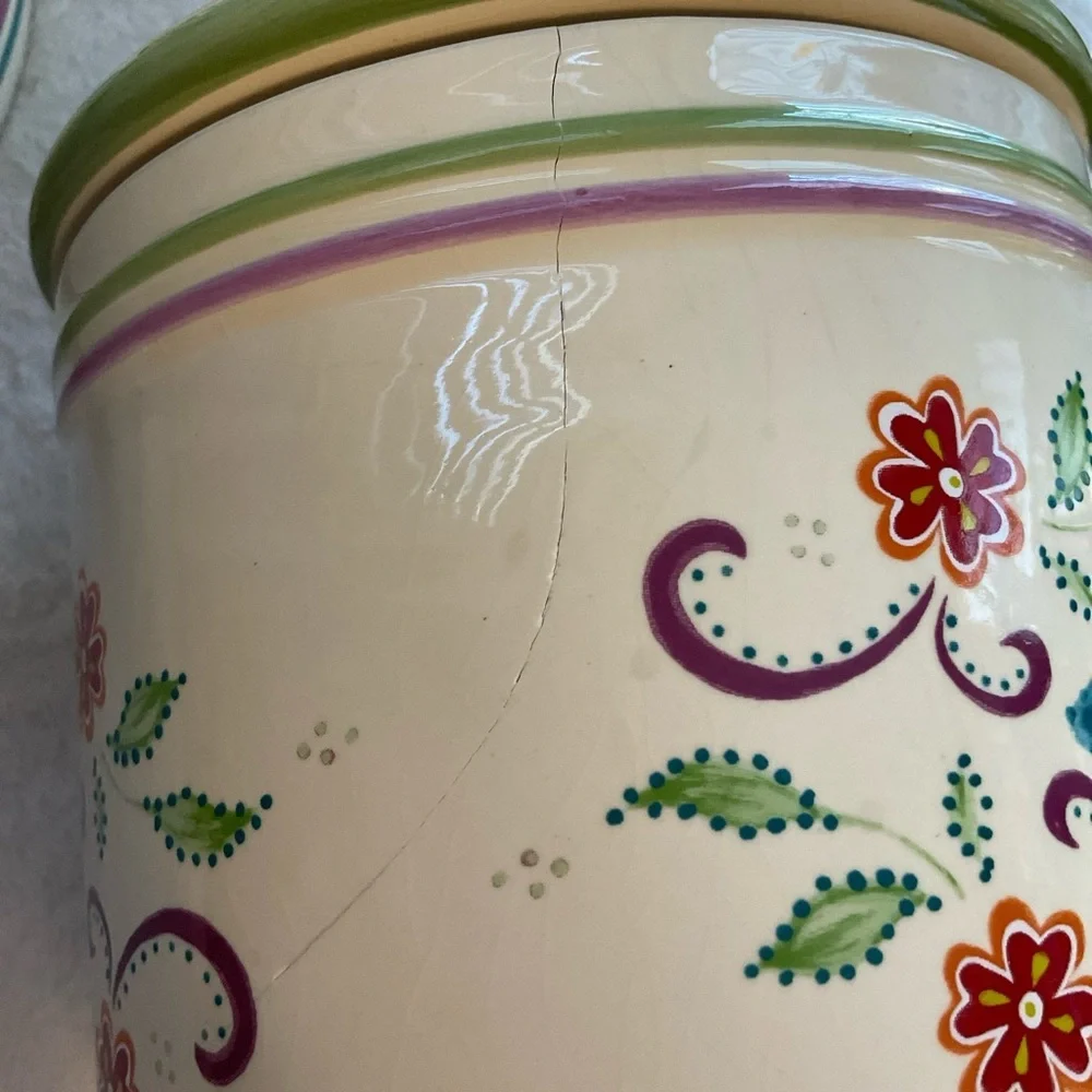 Ceramic Floral Canister Set - Colorful Pattern